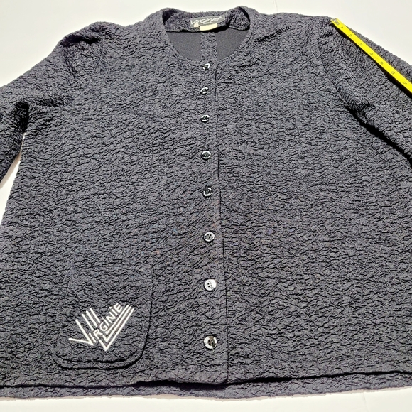 Vintage Virginie Paris Jet Black Boucle Jacket (M/12/14) - Picture 10 of 10